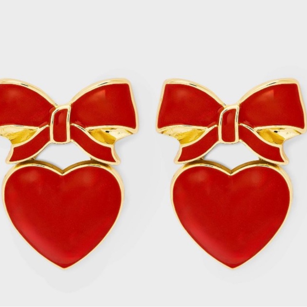 Elegant Red Heart Earrings